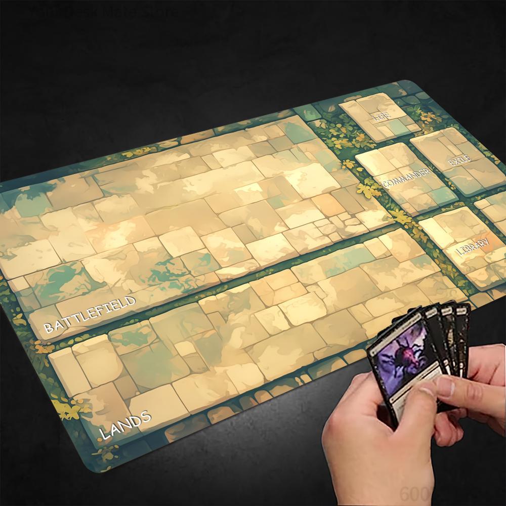 Play Mat Neoprene - 레트로 스톤 브릭 패턴 테마 MTG