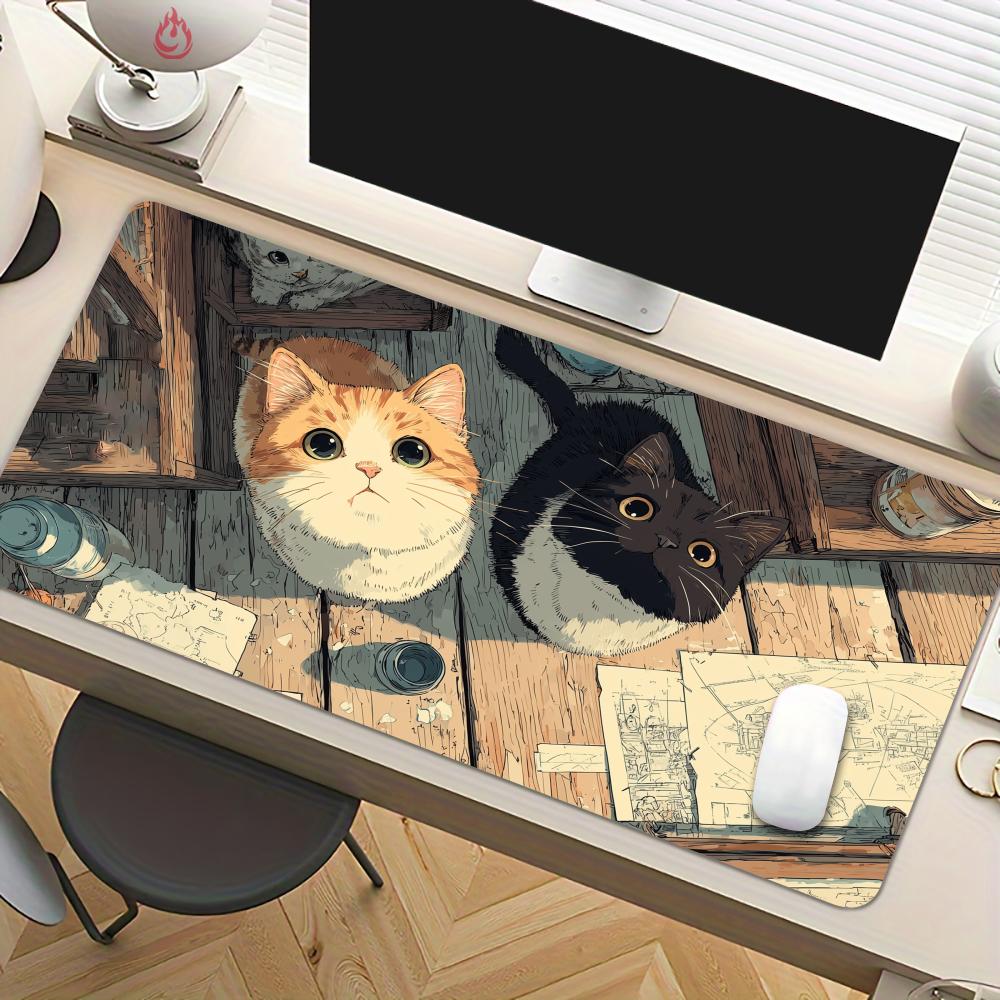 귀여운 고양이 일러스트 디자인 대형 마우스 패드 데스크 - Play Mat Neoprene 리뷰 및 가격