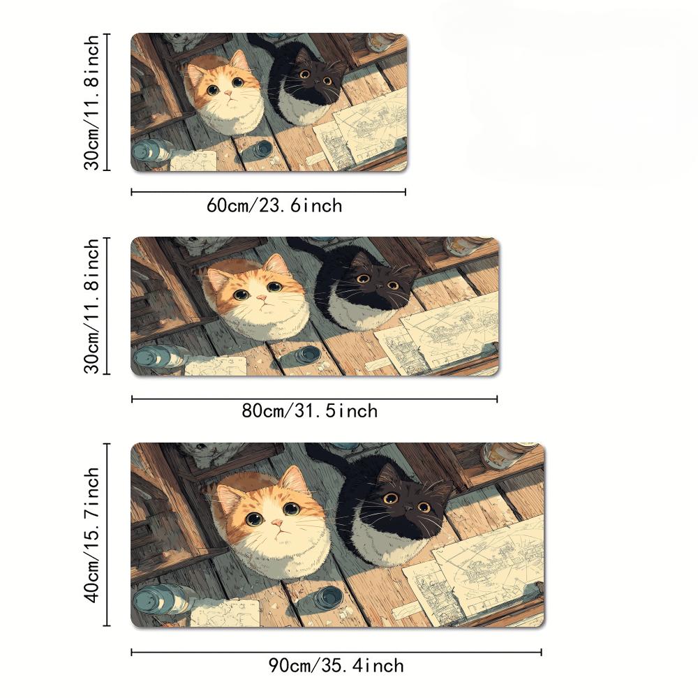 귀여운 고양이 일러스트 디자인 대형 마우스 패드 데스크 - Play Mat Neoprene 리뷰 및 가격