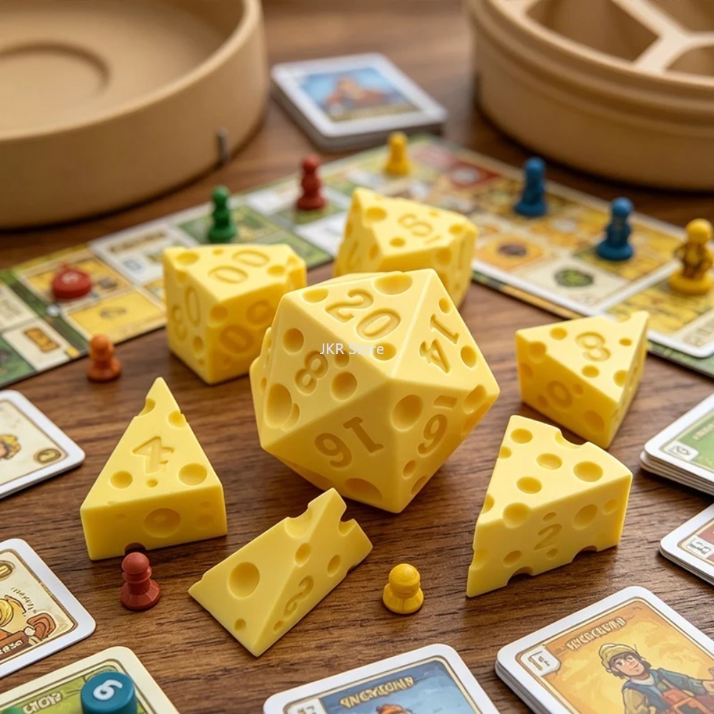 창의적인 불규칙 치즈 모양 주사위 세트 D4 D20 휴 - Board Game Organization 리뷰 및 가격