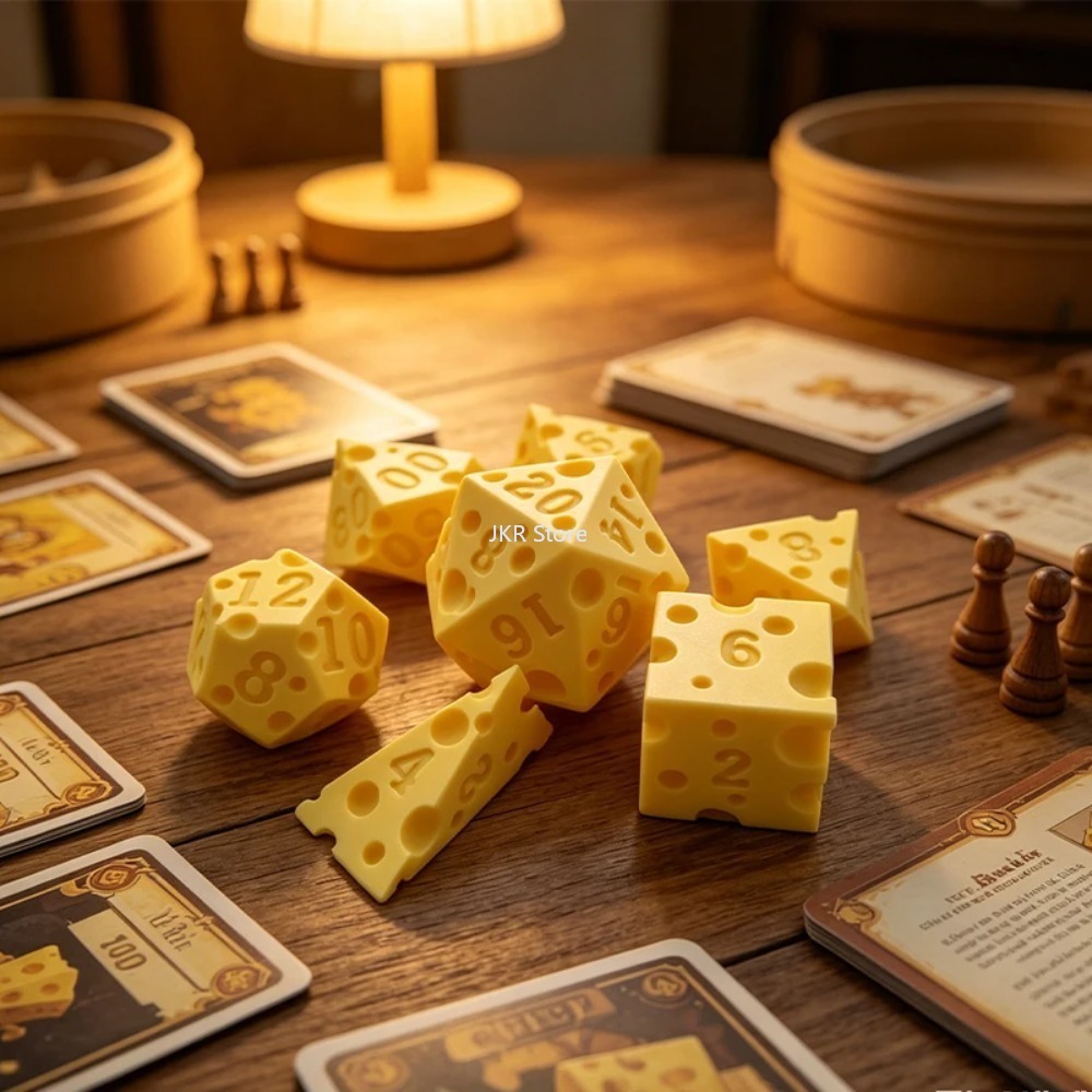 창의적인 불규칙 치즈 모양 주사위 세트 D4 D20 휴 - Board Game Organization 리뷰 및 가격
