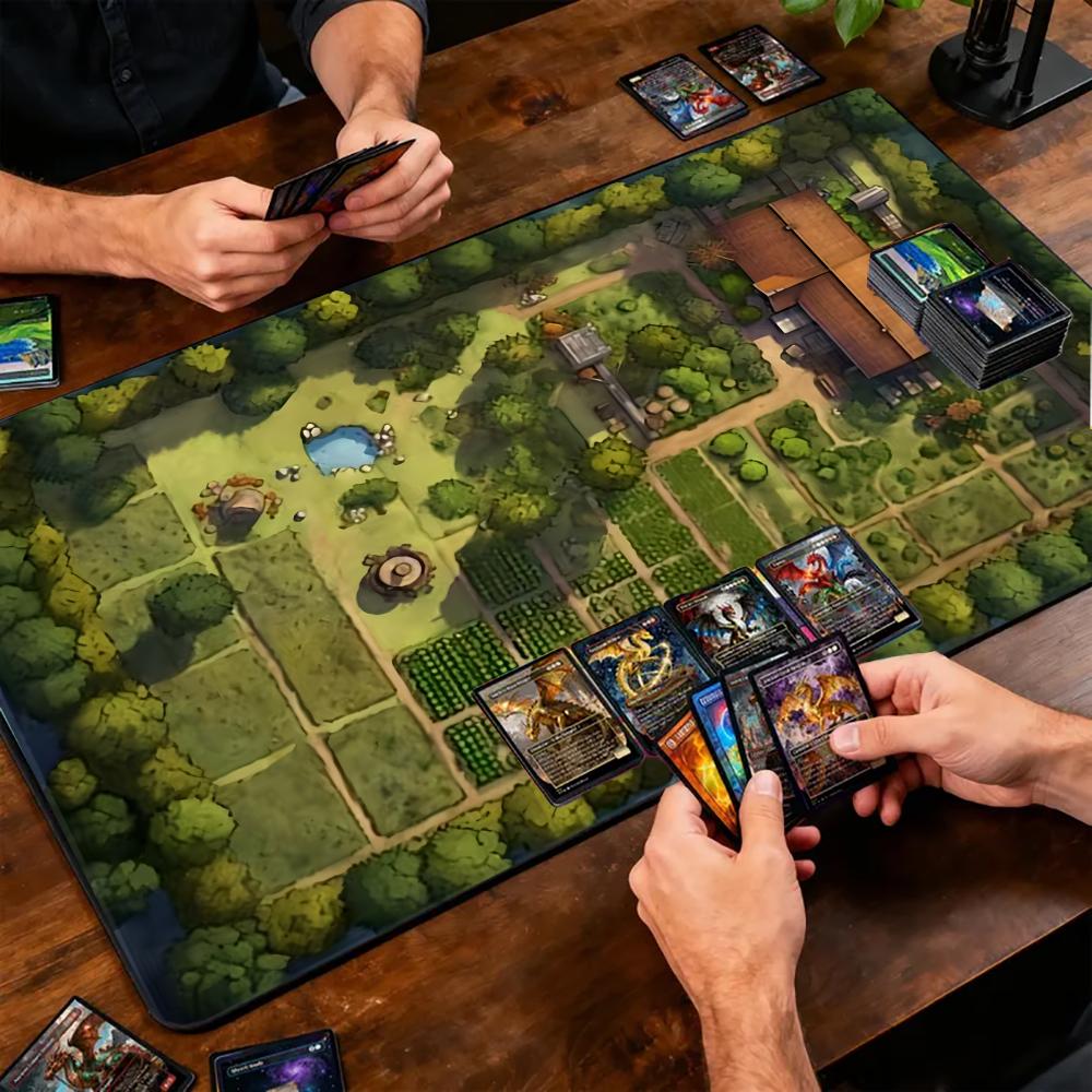 손목 지지대가 있는 대형 그린 빌리지 맵 마우스 패드, - Play Mat Neoprene 리뷰 및 가격