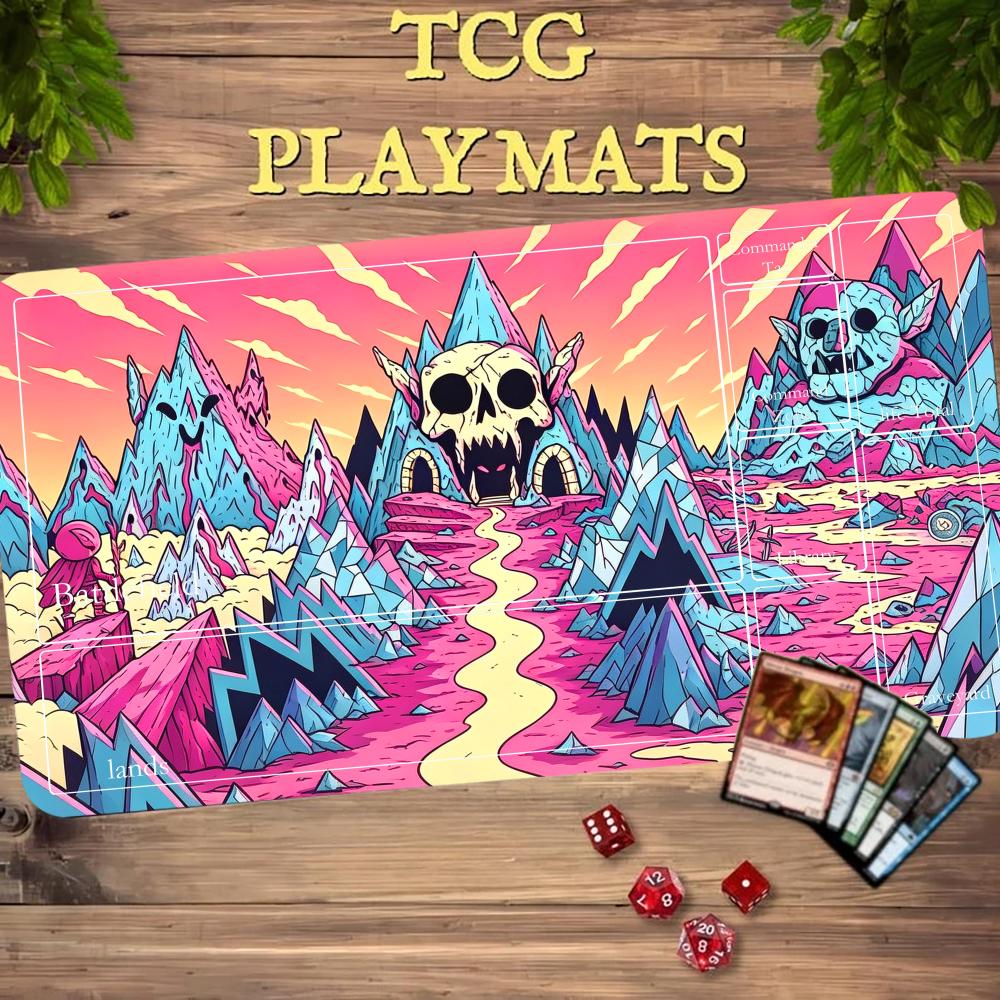 만화 핑크 해골 산 TCG 플레이 매트 존즈 매직 더  - Play Mat Neoprene 리뷰 및 가격