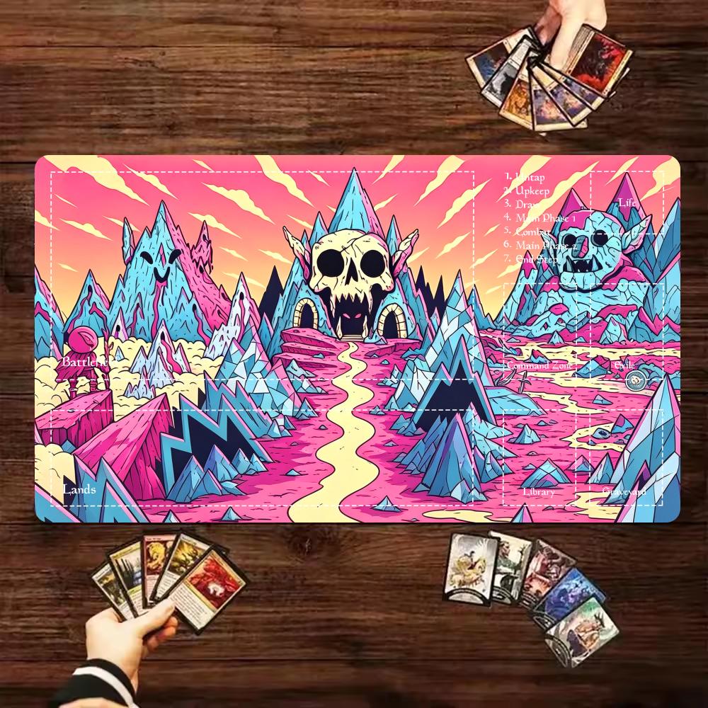 만화 핑크 해골 산 TCG 플레이 매트 존즈 매직 더  - Play Mat Neoprene 리뷰 및 가격