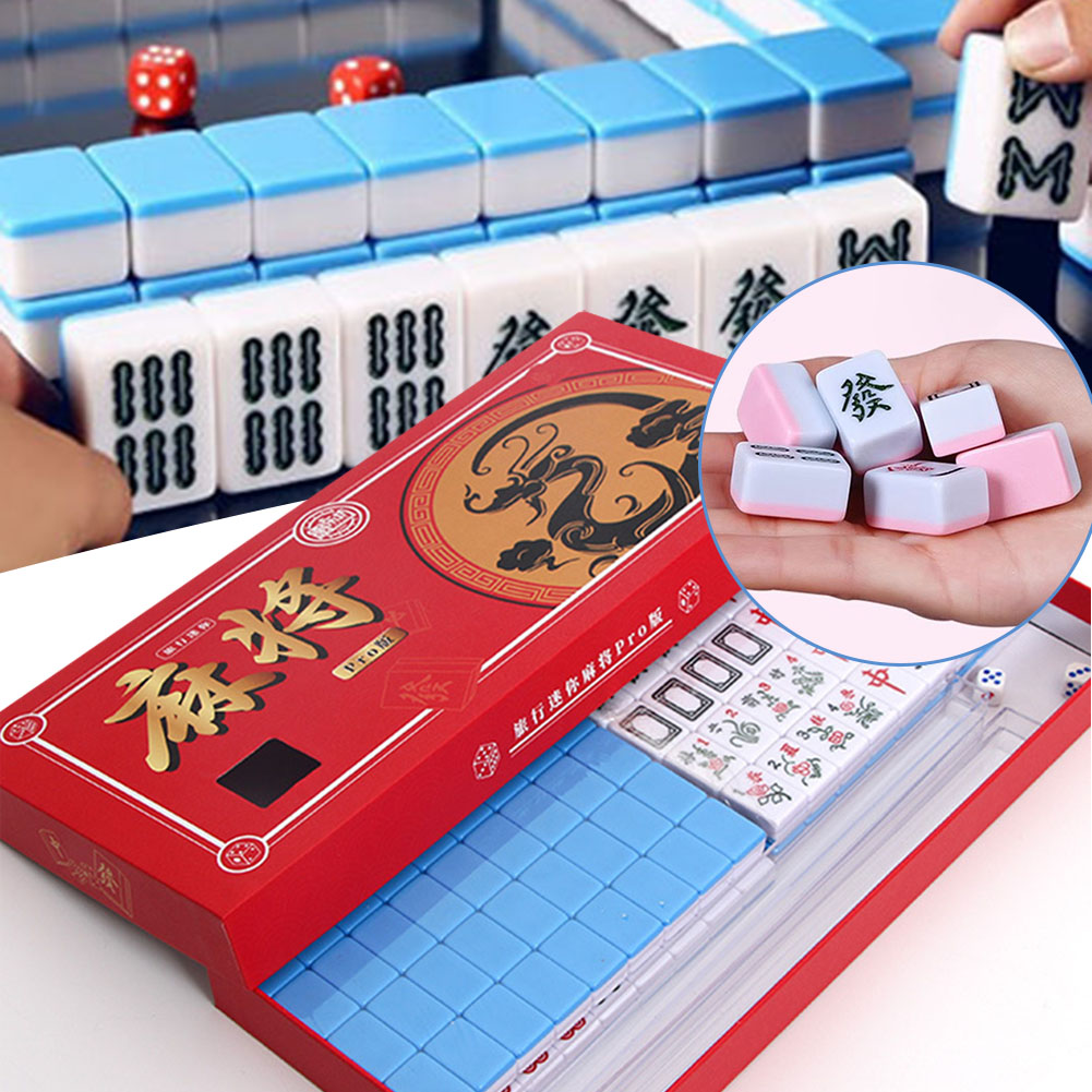 휴대용 여행 미니 마작 세트 여행용 마작 세트 보관 상 - Board Game Organization 리뷰 및 가격