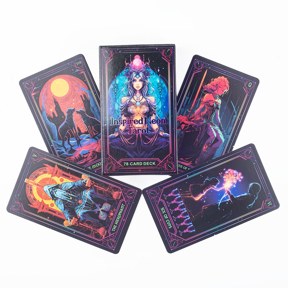 영감을 주는 네온 타로 카드 78장 영어 비전 점술 에 - Board Game Quest 리뷰 및 가격